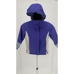 Mountain Warehouse‎ Snow Kids Jacket Purple Gray Hooded Size 5-6 Waterproof
